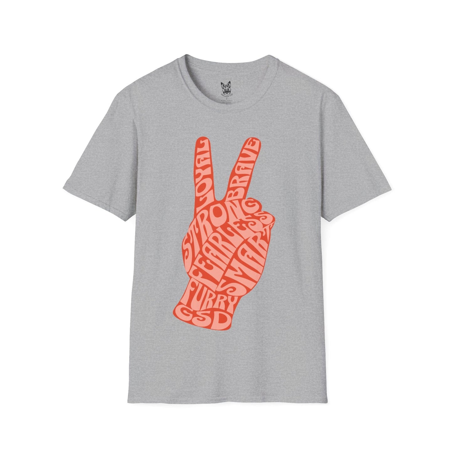 T-Shirt Sport Grey / S Peace Sign – Groovy German Shepherd T-Shirt (UK)