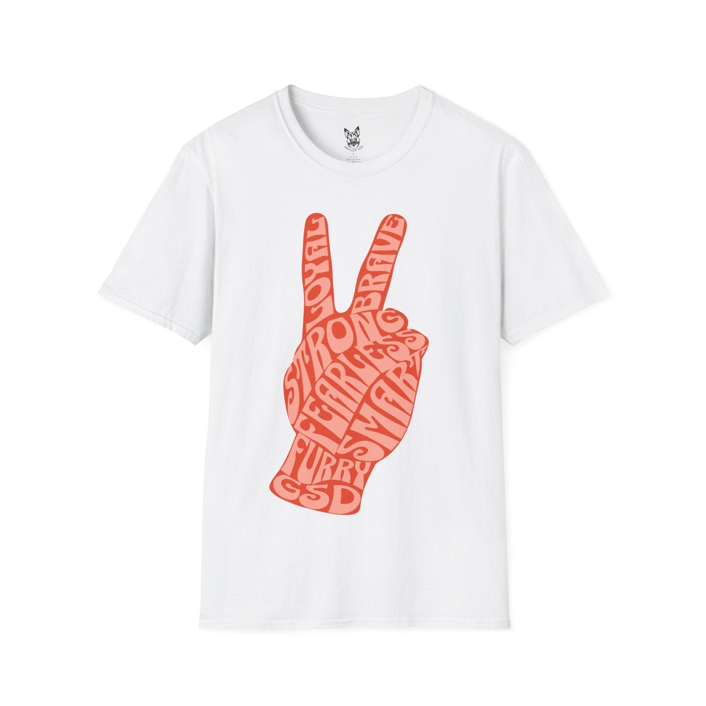 T-Shirt White / S Peace Sign – Groovy German Shepherd T-Shirt (UK)