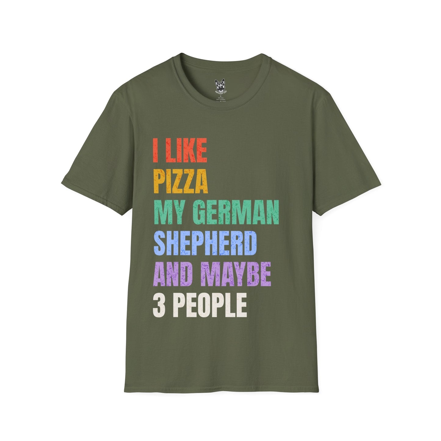 T-Shirt Military Green / S Pizza & Shepherds – Funny German Shepherd T-Shirt (UK)