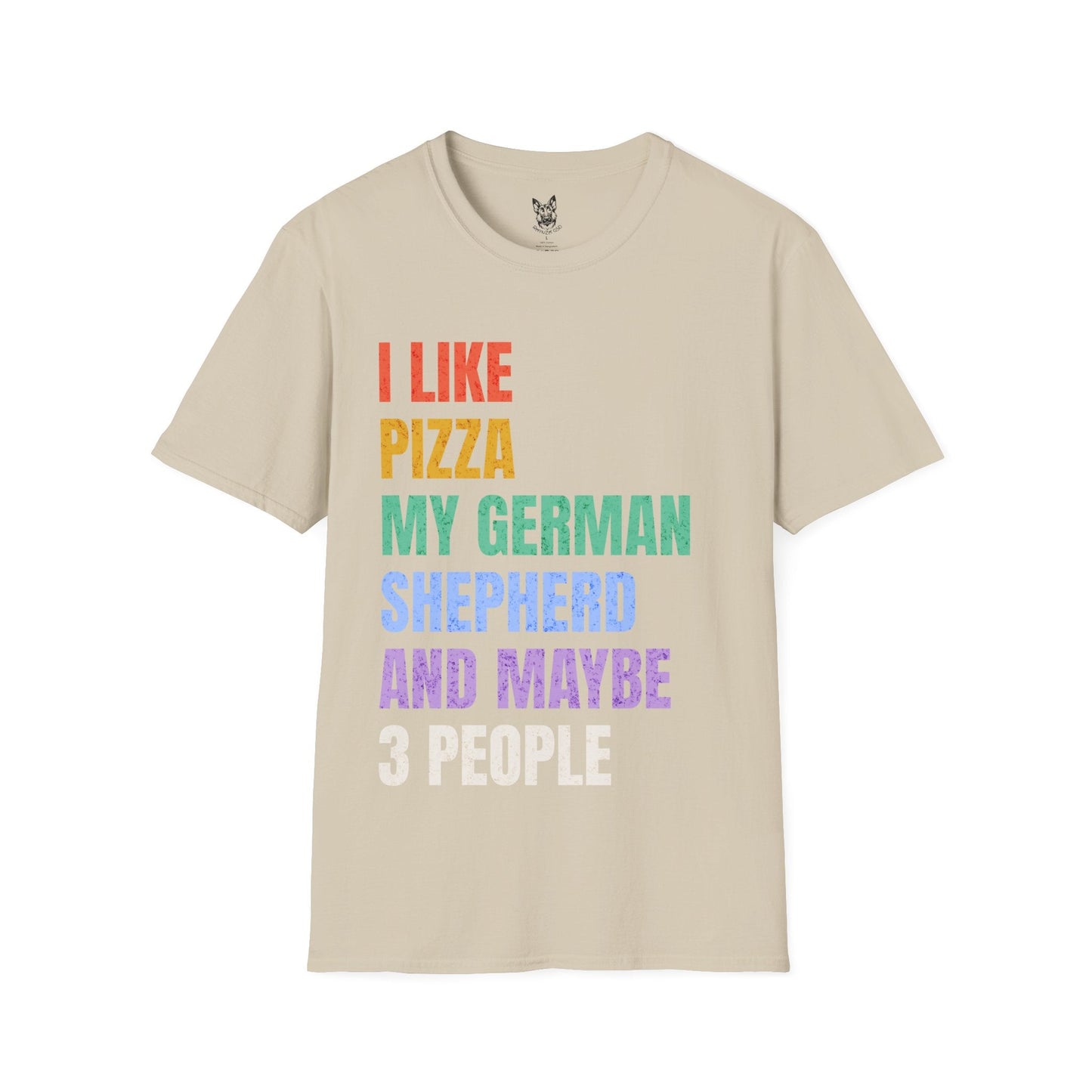 T-Shirt Sand / S Pizza & Shepherds – Funny German Shepherd T-Shirt (UK)