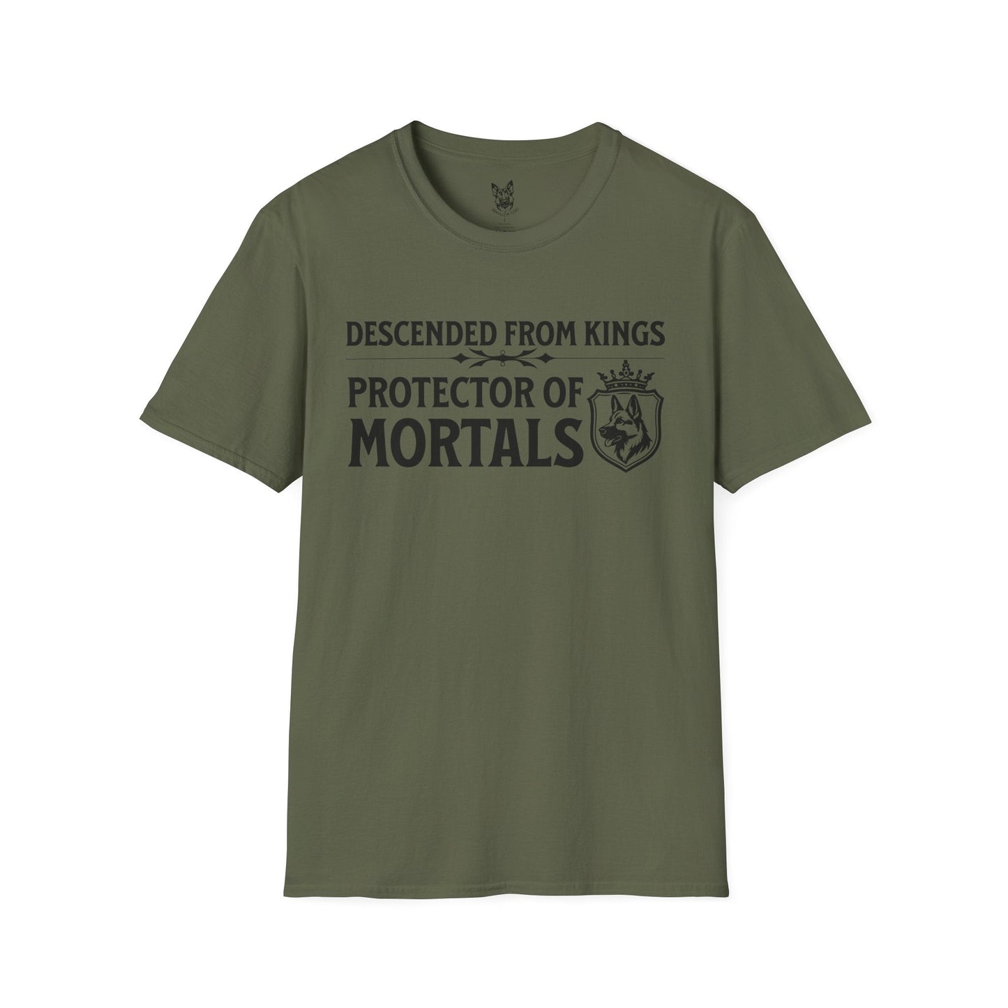 T-Shirt Military Green / S Protector of Mortals – Regal German Shepherd T-Shirt (UK)