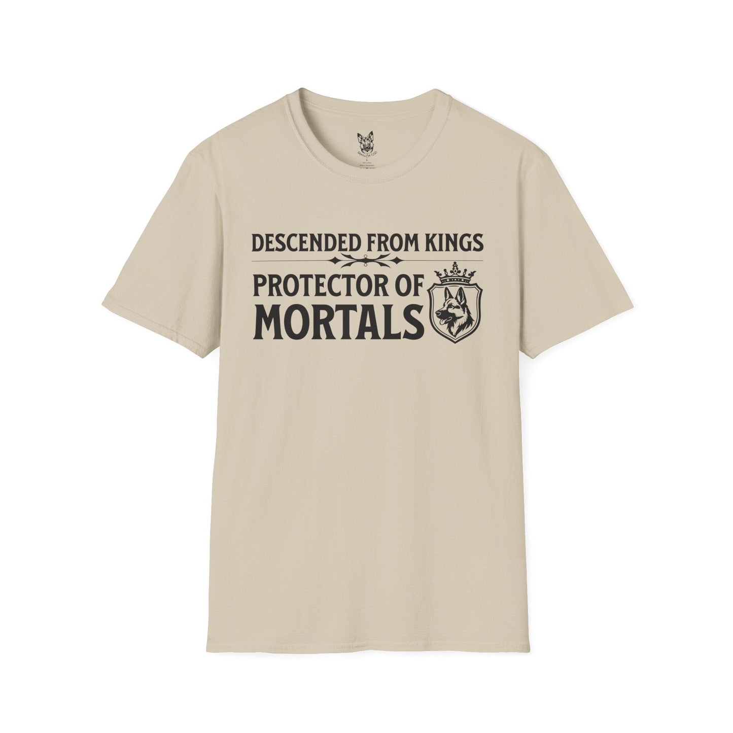 T-Shirt Sand / S Protector of Mortals – Regal German Shepherd T-Shirt (UK)
