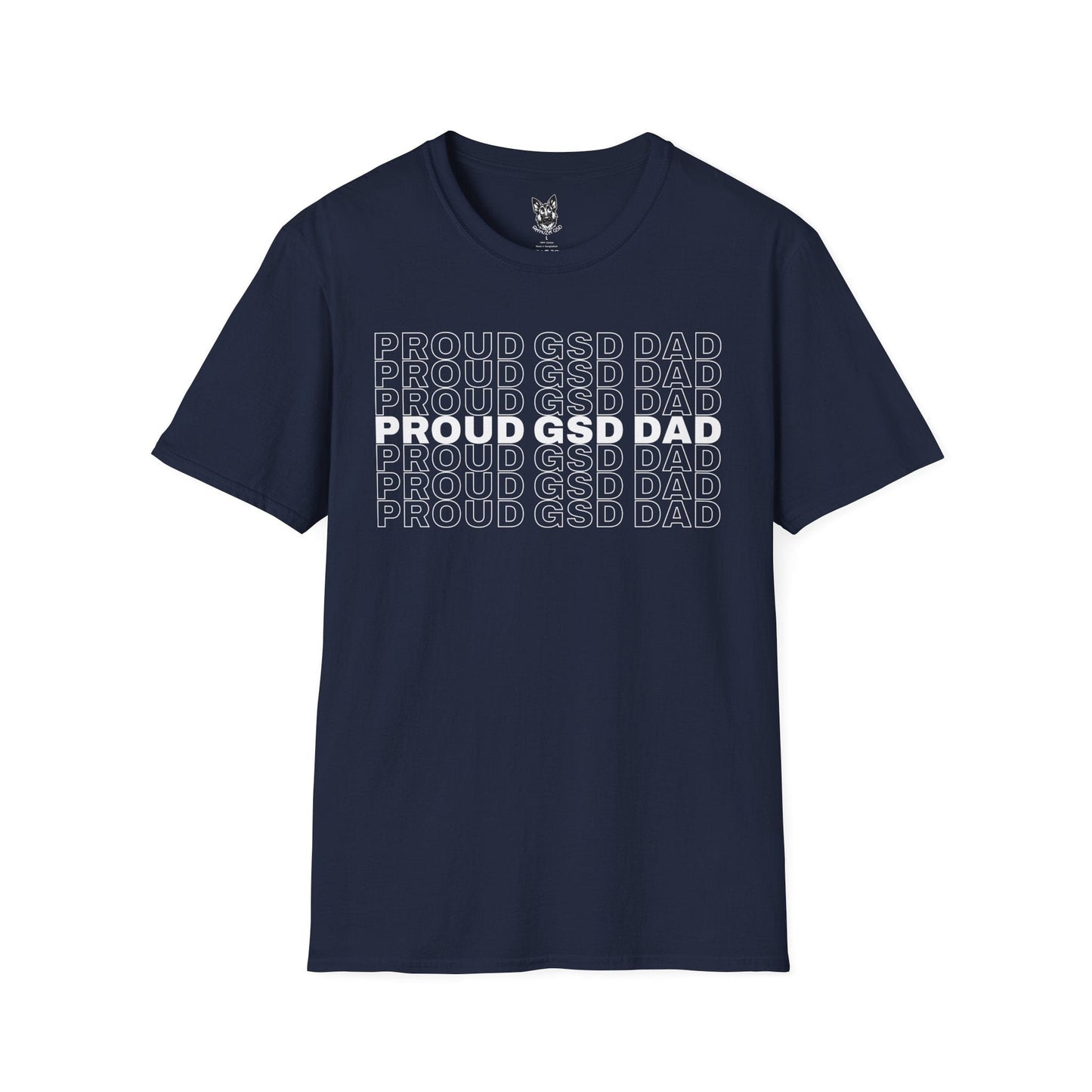T-Shirt Navy / S Proud GSD Dad – Bold German Shepherd T-Shirt (UK)