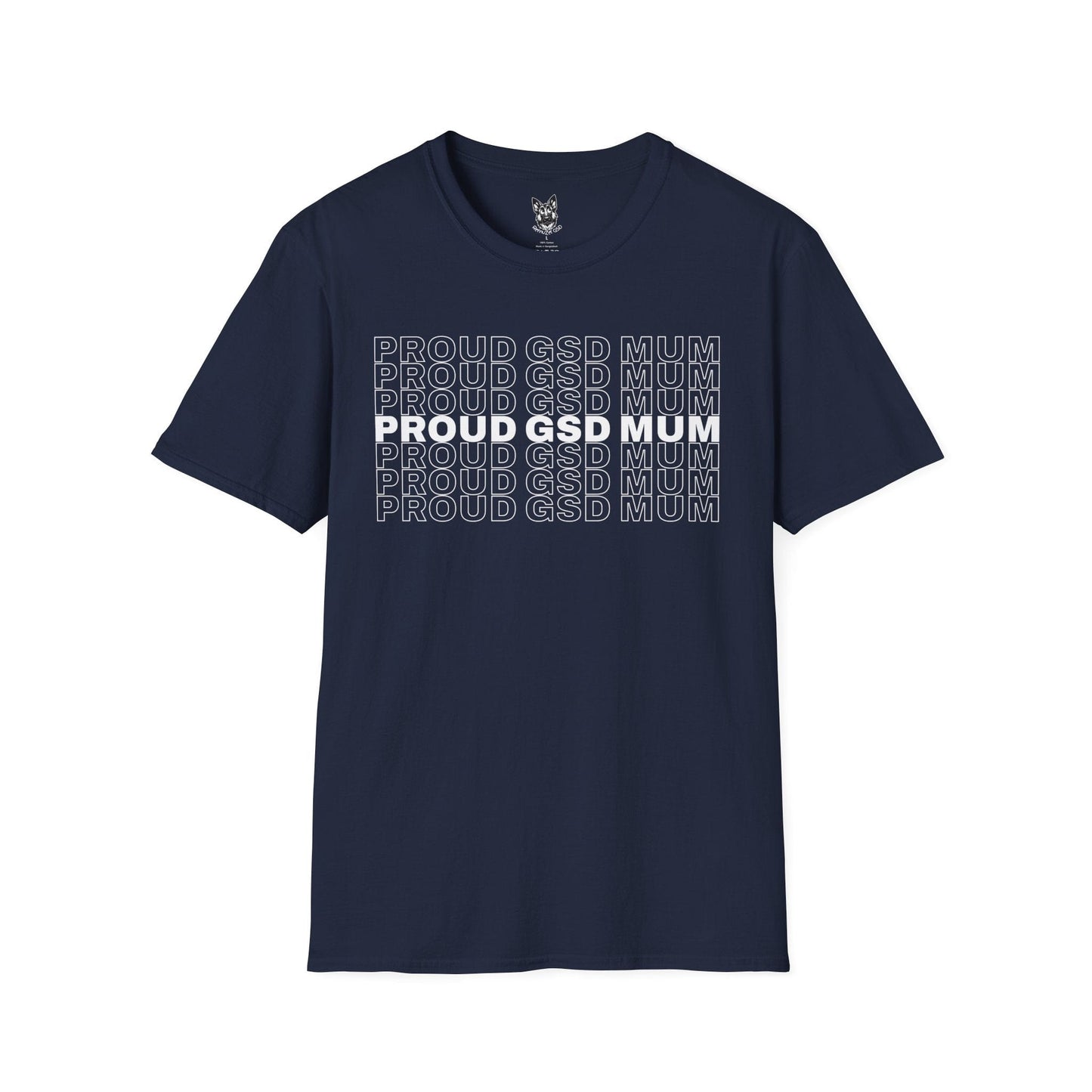 T-Shirt Navy / S Proud GSD Mum – Bold German Shepherd T-Shirt (UK)