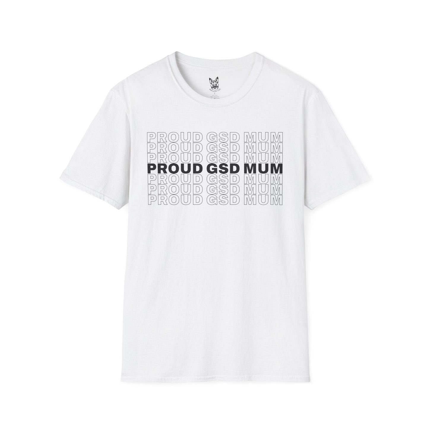 T-Shirt White / S Proud GSD Mum – Bold German Shepherd T-Shirt (UK)