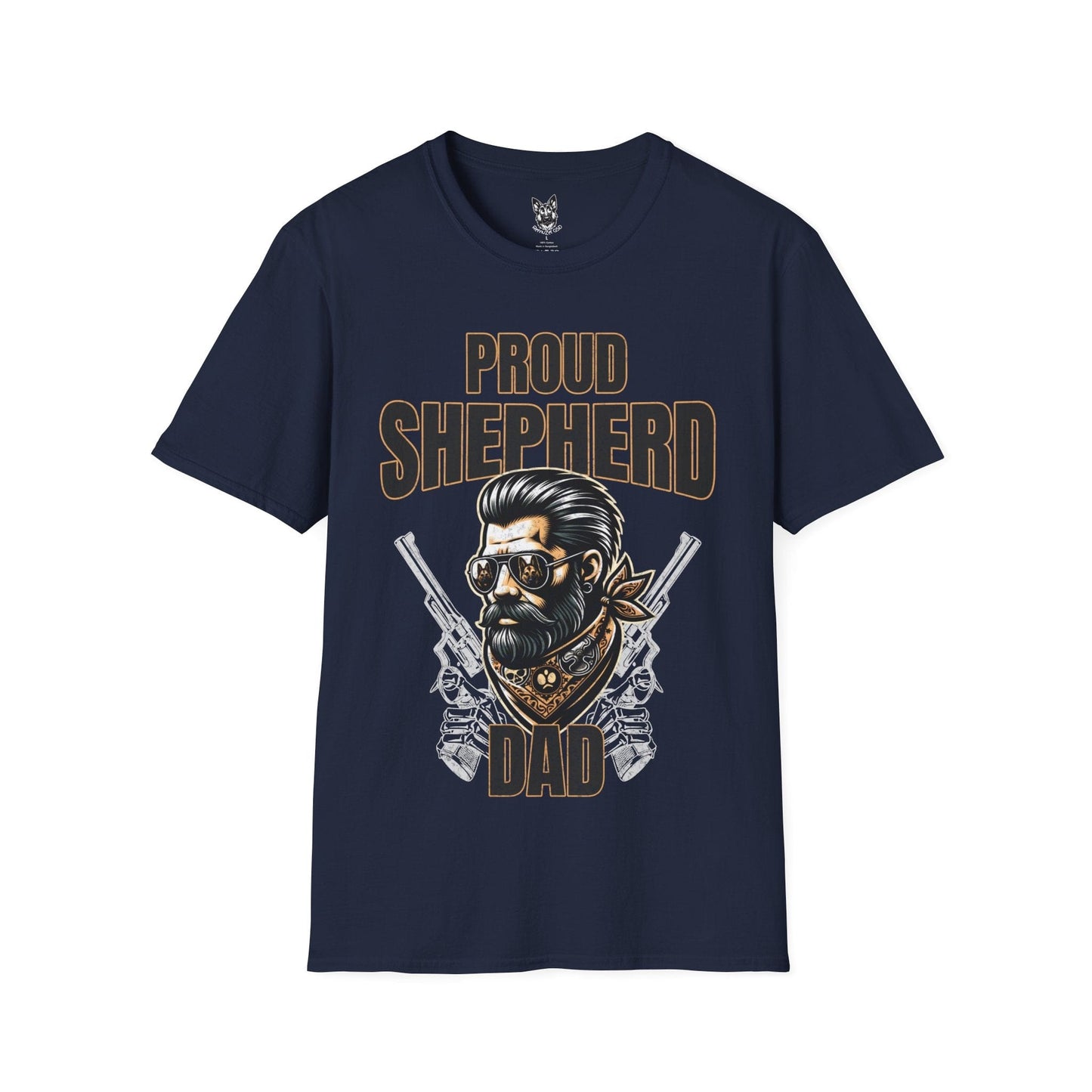 T-Shirt Navy / S Proud Shepherd Dad – Bold German Shepherd T-Shirt (UK)