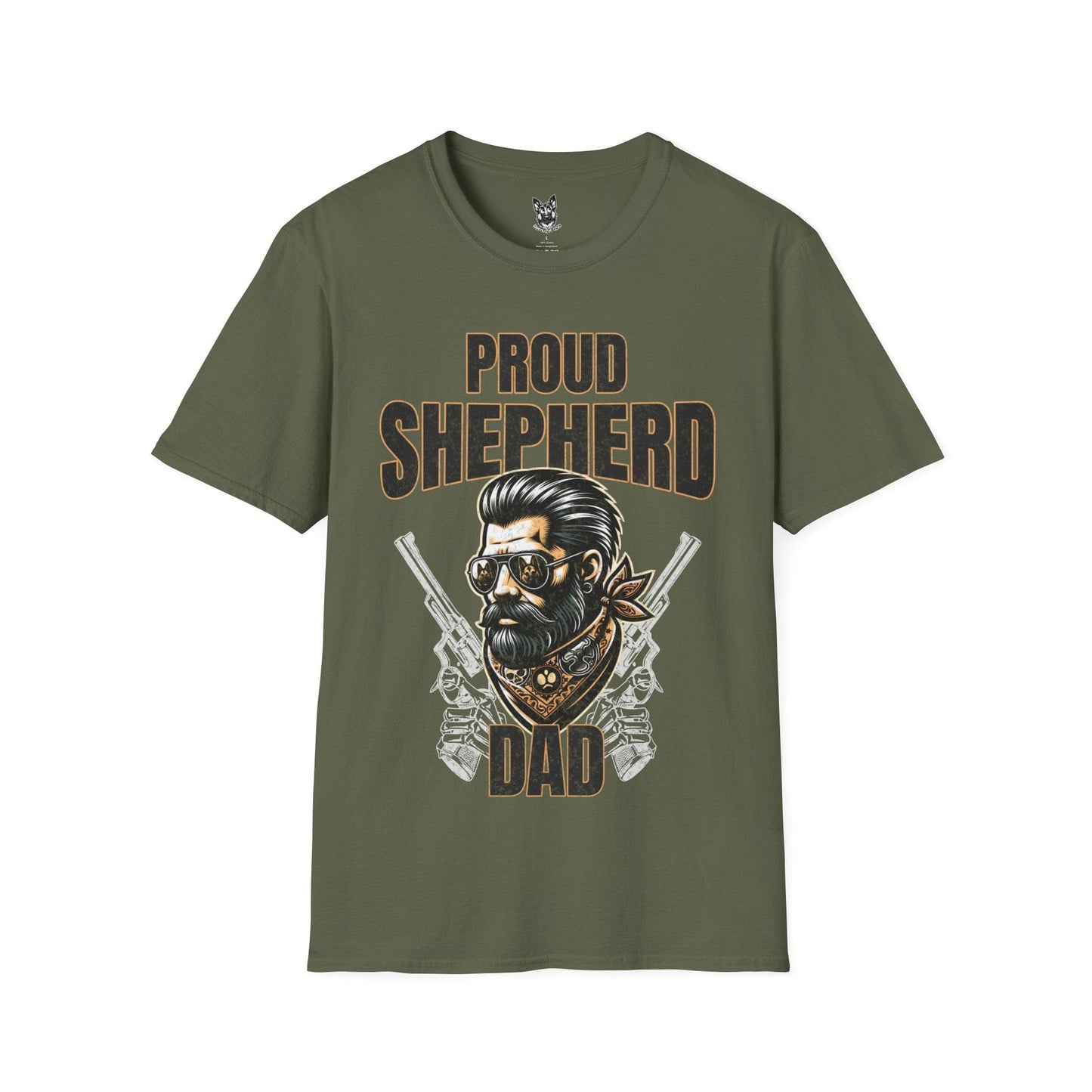 T-Shirt Military Green / S Proud Shepherd Dad – Bold German Shepherd T-Shirt (UK)