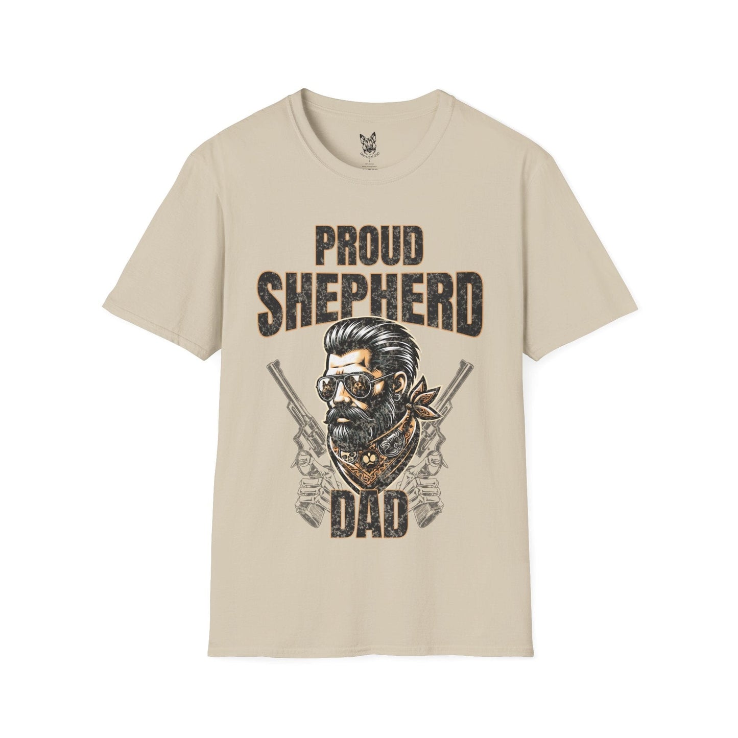 T-Shirt Sand / S Proud Shepherd Dad – Bold German Shepherd T-Shirt (UK)