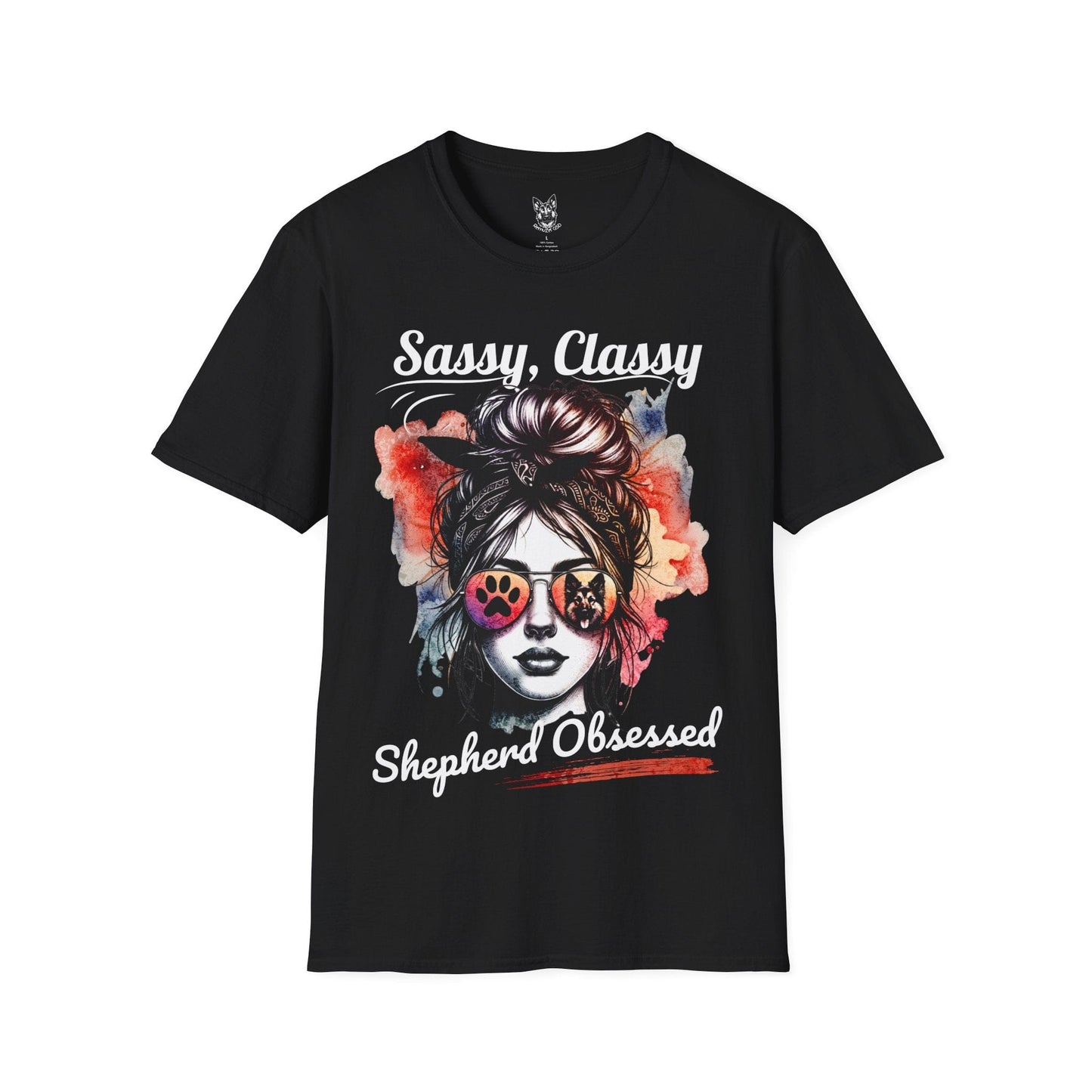 T-Shirt Black / S Sassy, Classy, Shepherd-Obsessed – Glam German Shepherd T-Shirt (UK)