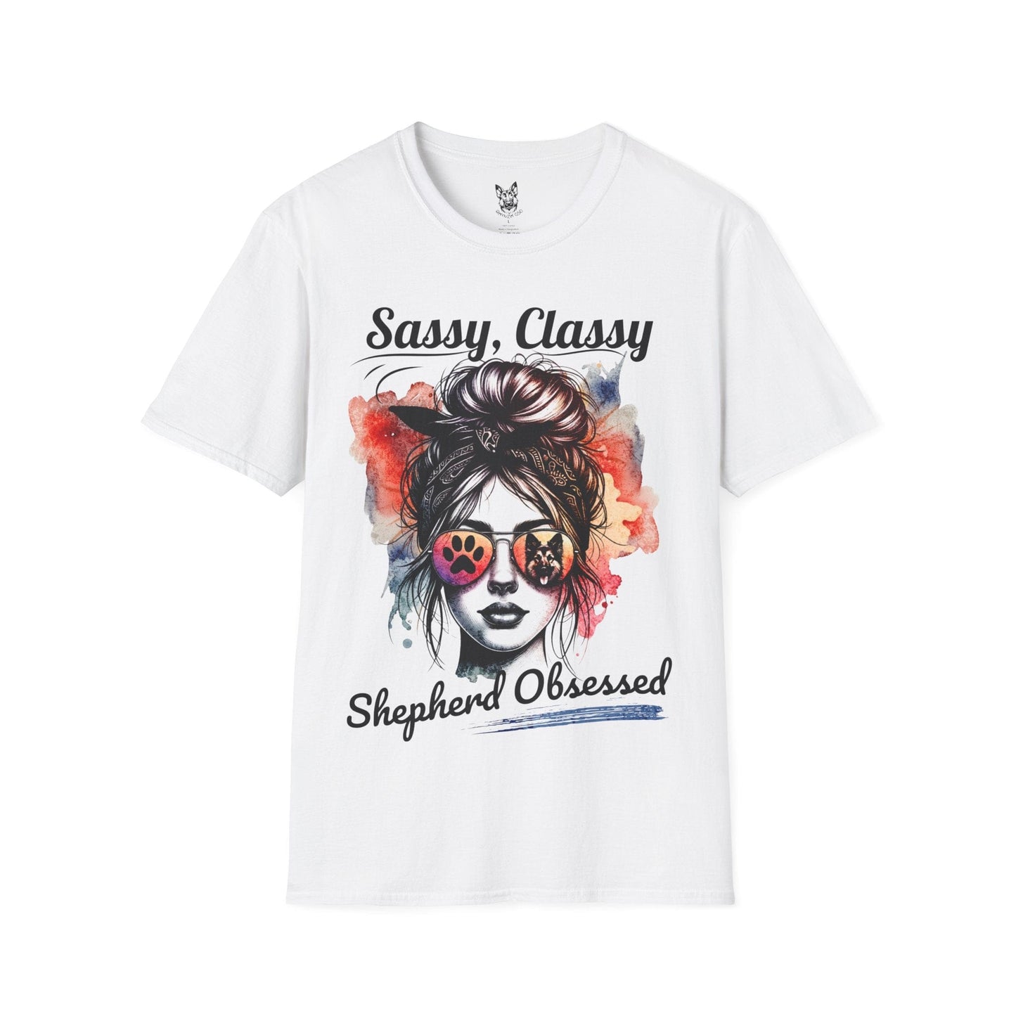 T-Shirt White / S Sassy, Classy, Shepherd-Obsessed – Glam German Shepherd T-Shirt (UK)