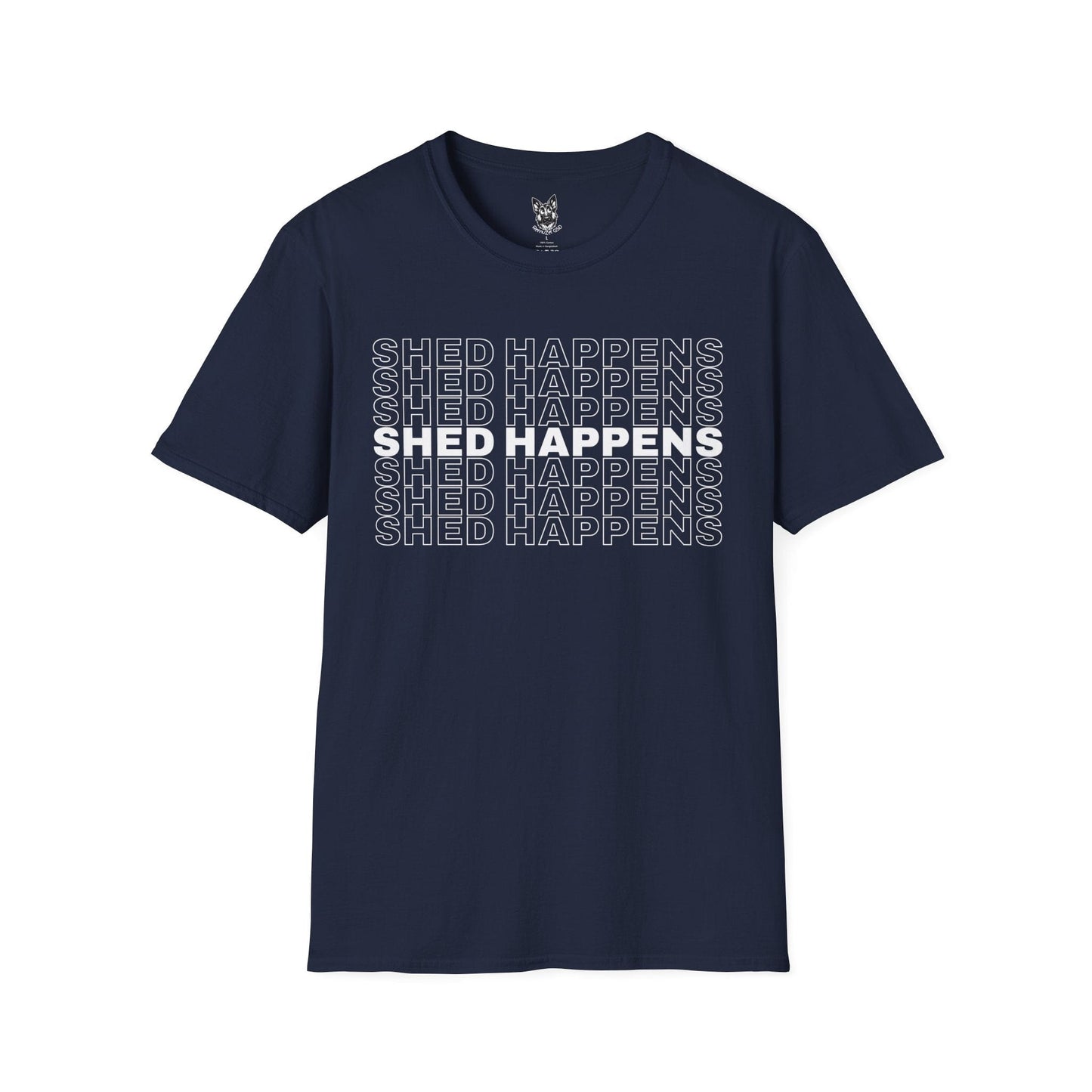 T-Shirt Navy / S Shed Happens – Funny German Shepherd T-Shirt (UK)