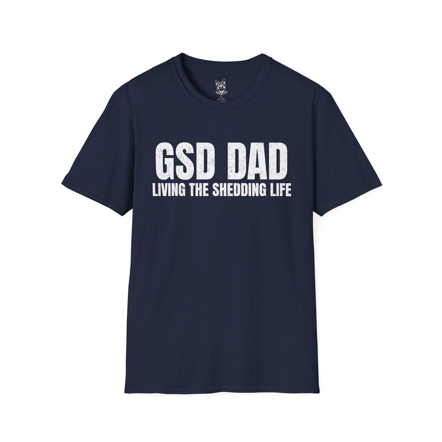 T-Shirt Navy / S Shedding Life, GSD Dad – Relatable German Shepherd T-Shirt (UK)