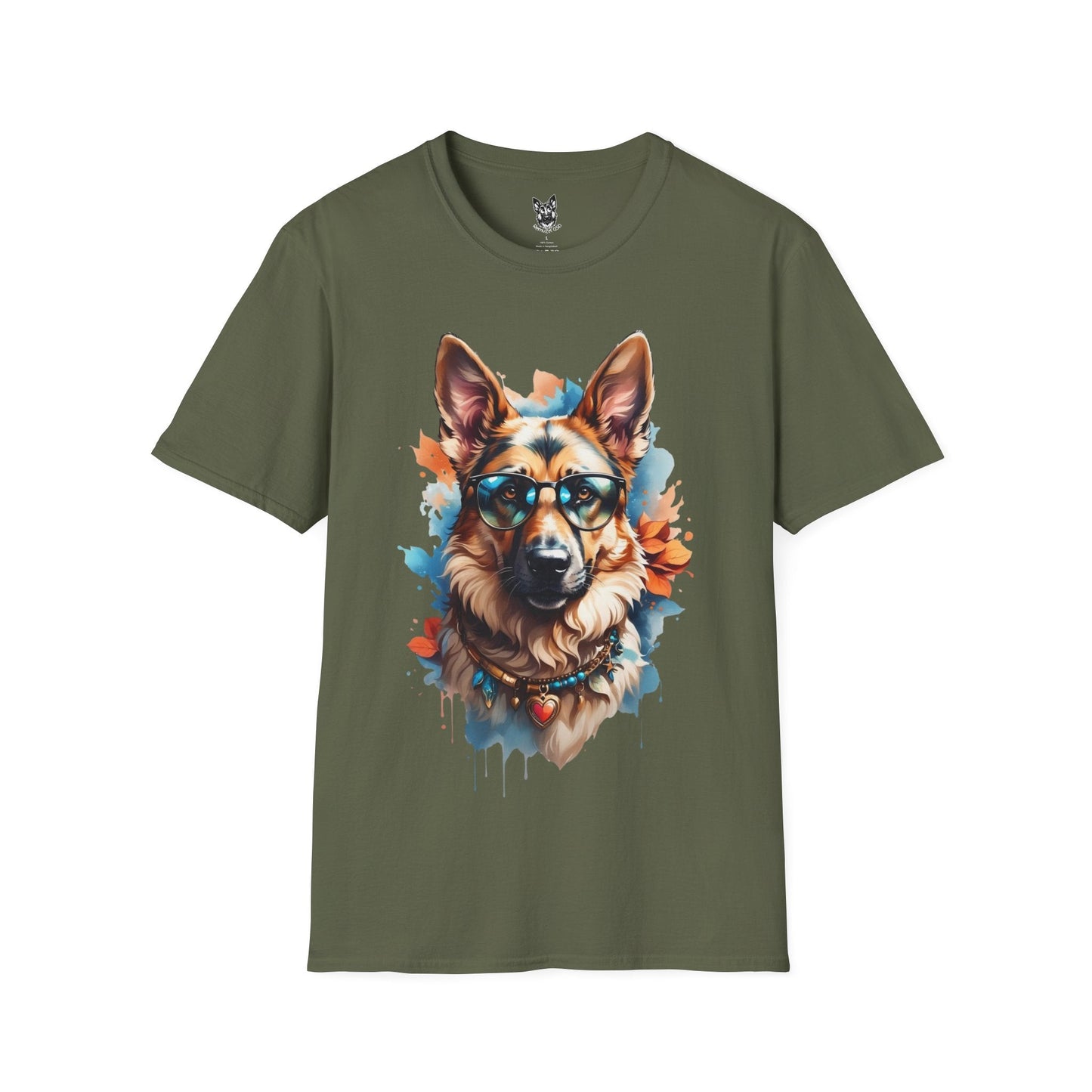 T-Shirt Military Green / S Shepherd Chic – Aesthetic German Shepherd T-Shirt (UK)