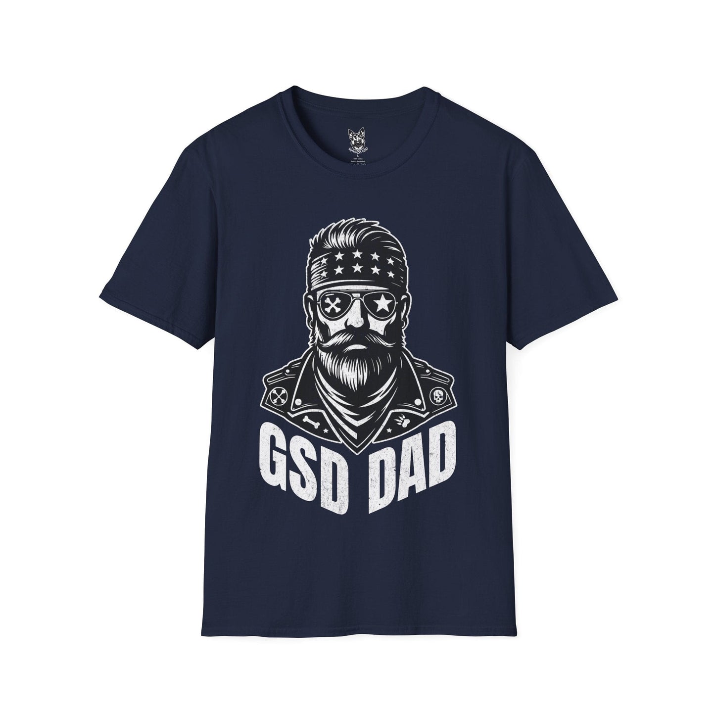 T-Shirt Navy / S Shepherd Dad Rockstar – Iconic German Shepherd T-Shirt (UK)