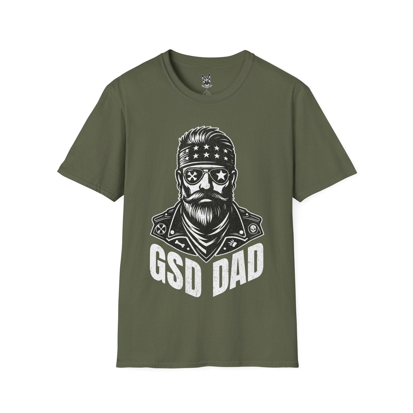 T-Shirt Military Green / S Shepherd Dad Rockstar – Iconic German Shepherd T-Shirt (UK)