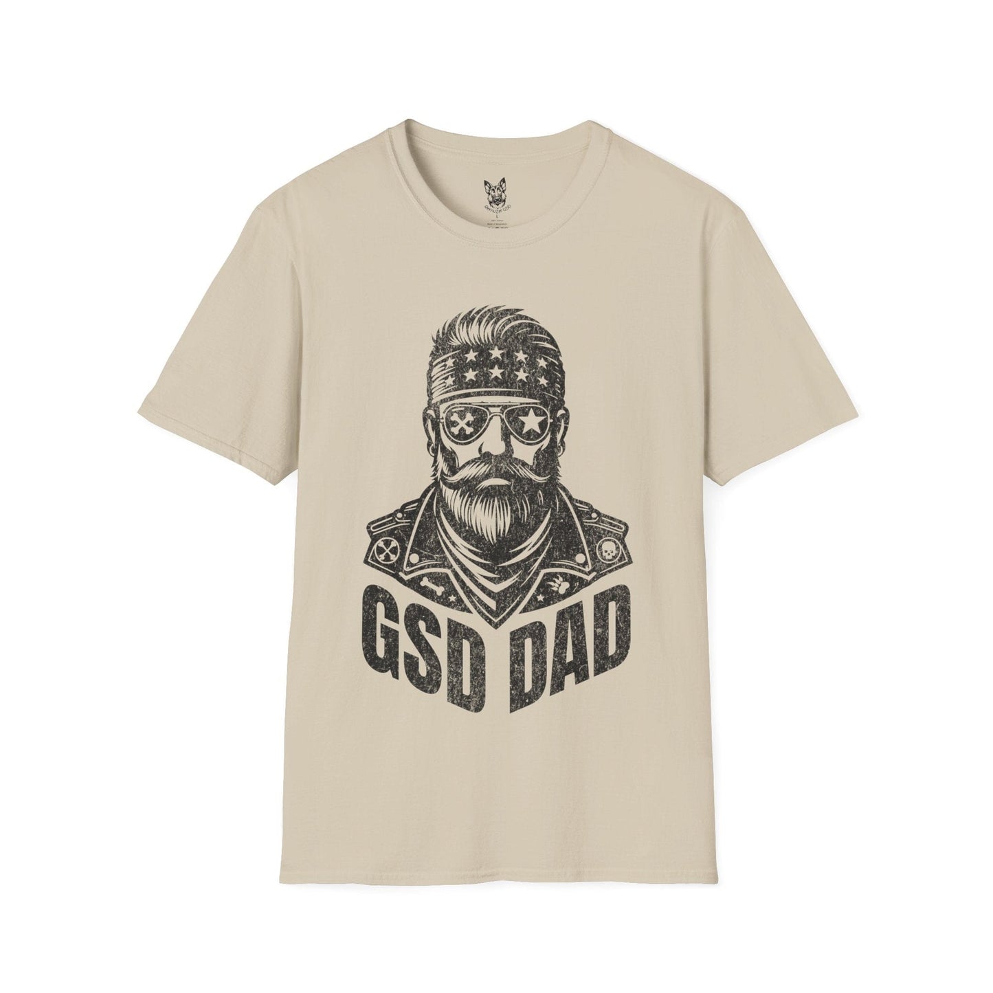 T-Shirt Sand / S Shepherd Dad Rockstar – Iconic German Shepherd T-Shirt (UK)
