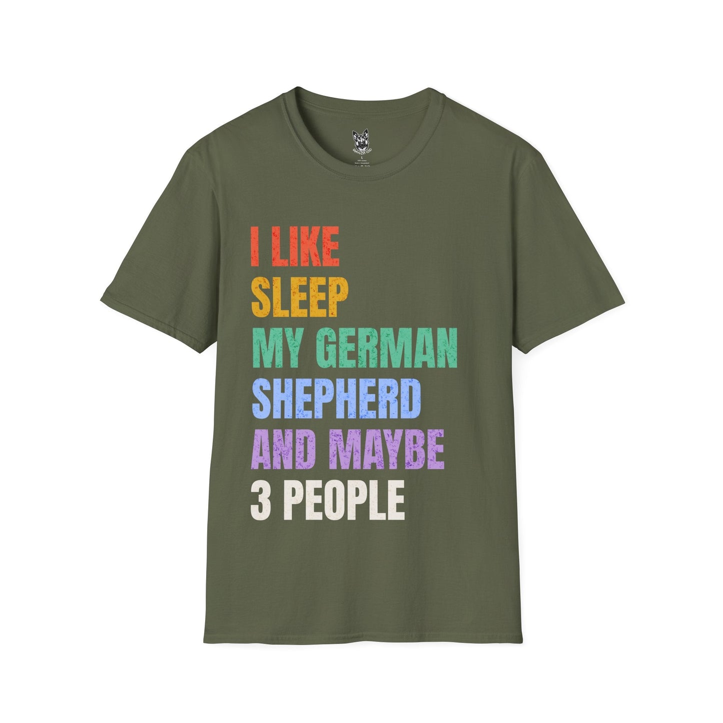 T-Shirt Military Green / S Sleep & Shepherds – Funny German Shepherd T-Shirt (UK)