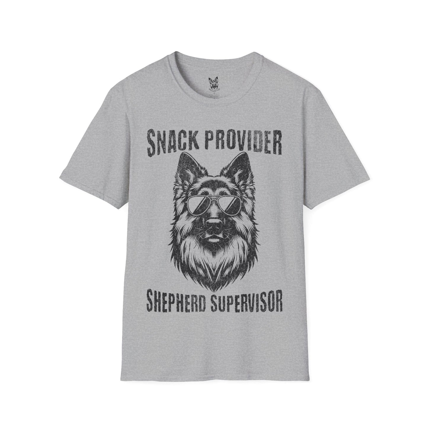 T-Shirt Sport Grey / S Snack Provider & Supervisor – Funny German Shepherd T-Shirt (UK)