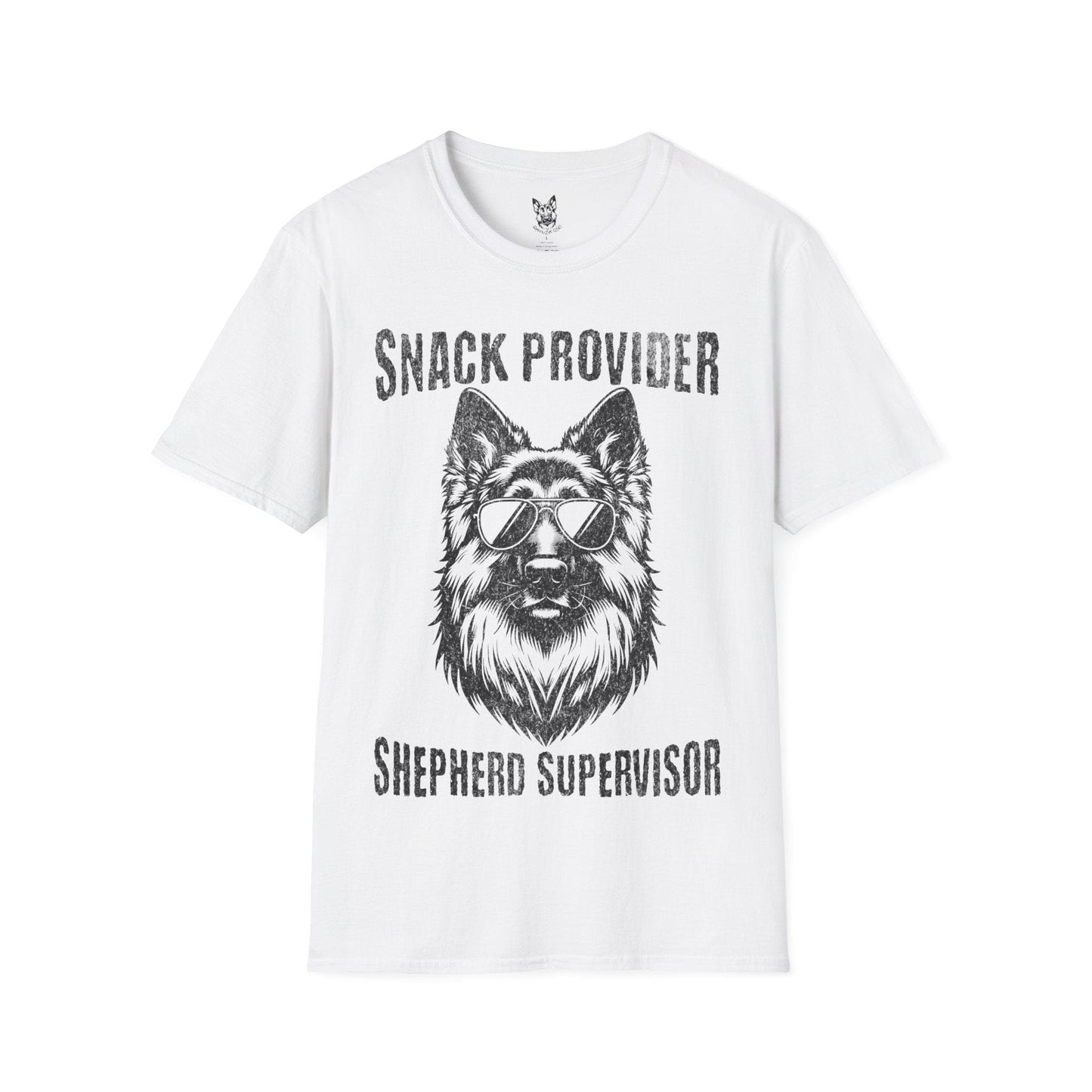 T-Shirt White / S Snack Provider & Supervisor – Funny German Shepherd T-Shirt (UK)