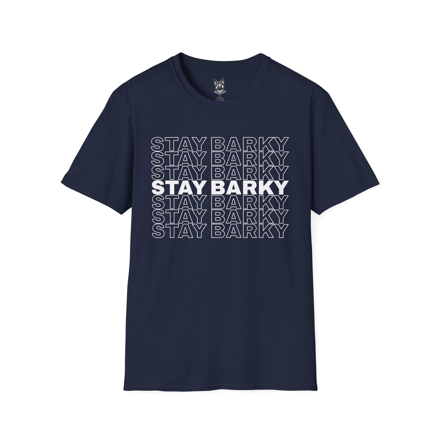 T-Shirt Navy / S Stay Barky – Funny German Shepherd T-Shirt (UK)