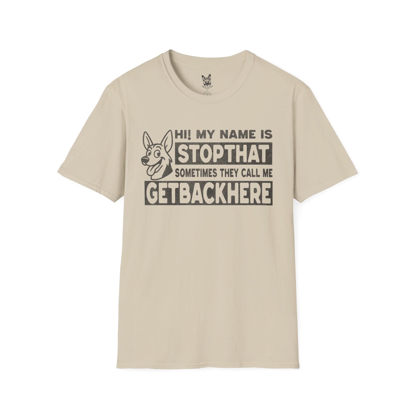 T-Shirt Sand / S STOPTHAT – Funny German Shepherd T-Shirt (UK)