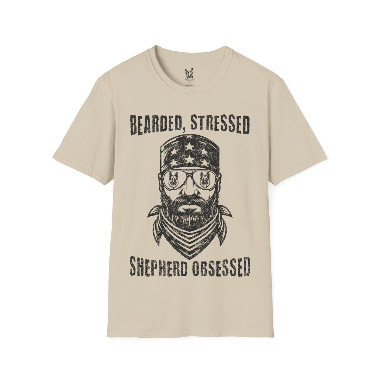 T-Shirt Sand / S Stressed & Shepherd-Obsessed – Relatable German Shepherd T-Shirt (UK)