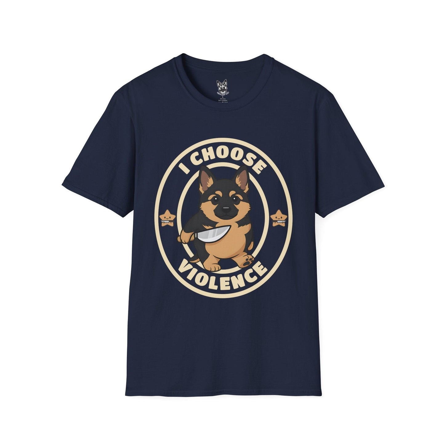T-Shirt Navy / S Tiny Menace Energy – Funny German Shepherd T-Shirt (UK)