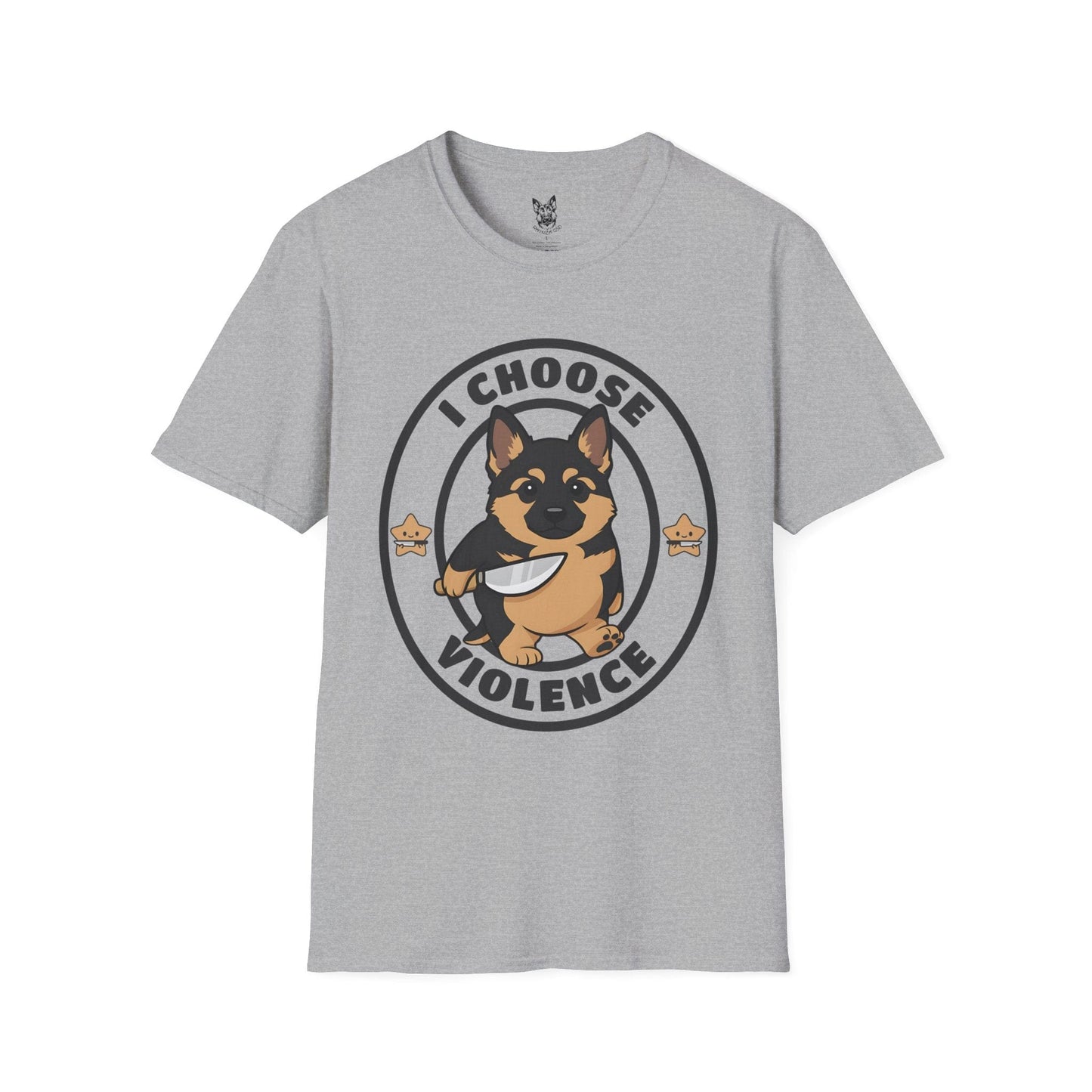 T-Shirt Sport Grey / S Tiny Menace Energy – Funny German Shepherd T-Shirt (UK)