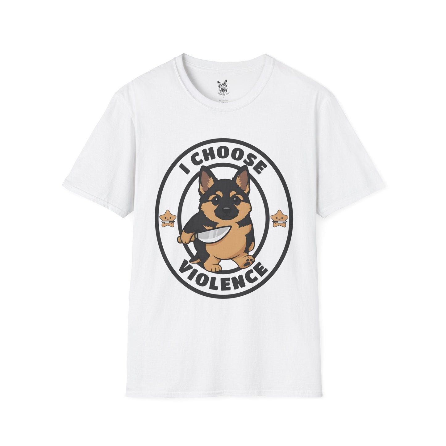 T-Shirt White / S Tiny Menace Energy – Funny German Shepherd T-Shirt (UK)