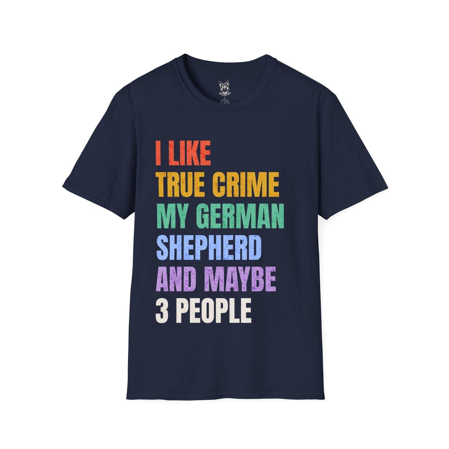 T-Shirt Navy / S True Crime & Shepherds – Funny German Shepherd T-Shirt (UK)