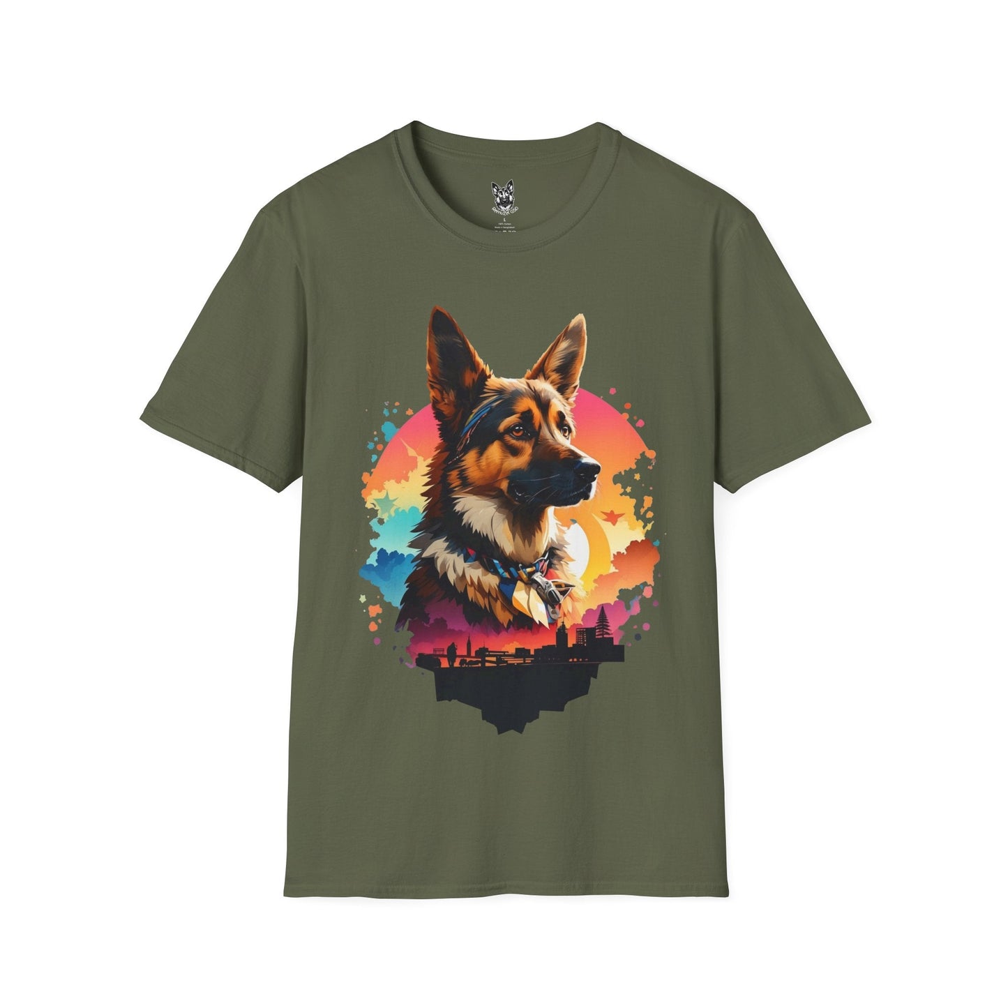 T-Shirt Military Green / S Urban Glow – Aesthetic German Shepherd T-Shirt (UK)