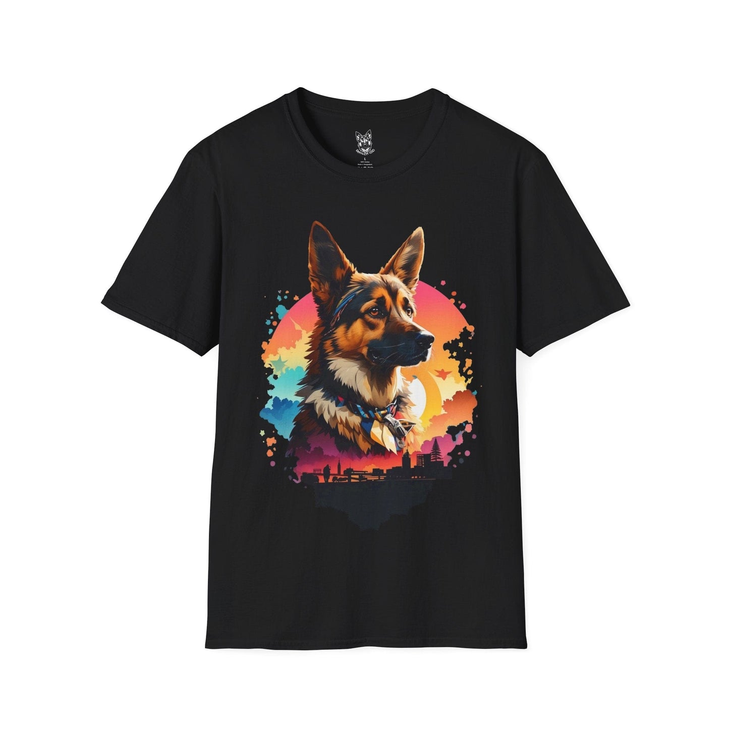 T-Shirt Black / S Urban Glow – Aesthetic German Shepherd T-Shirt (UK)