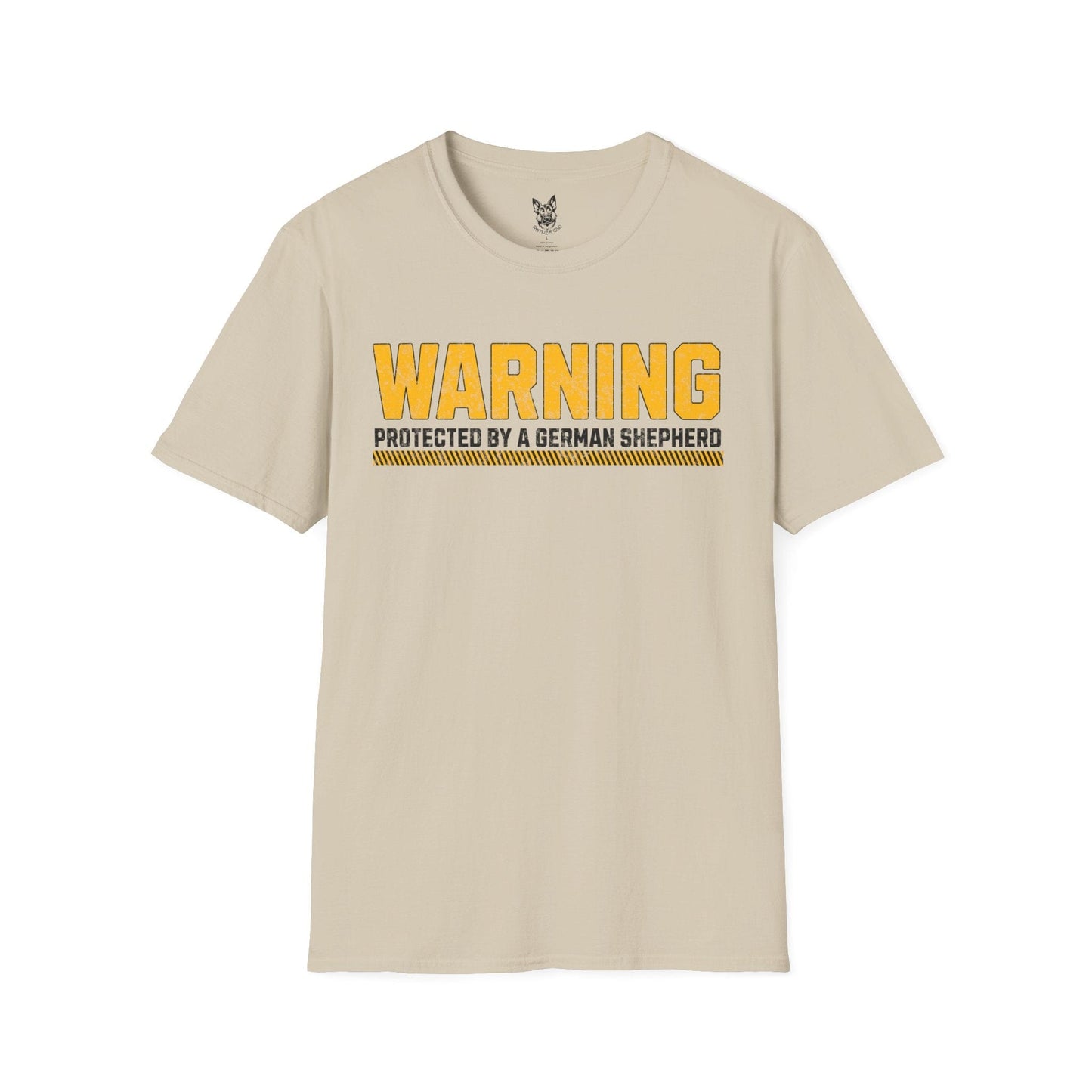 T-Shirt Sand / S Warning: On Duty – Protective German Shepherd T-Shirt (UK)