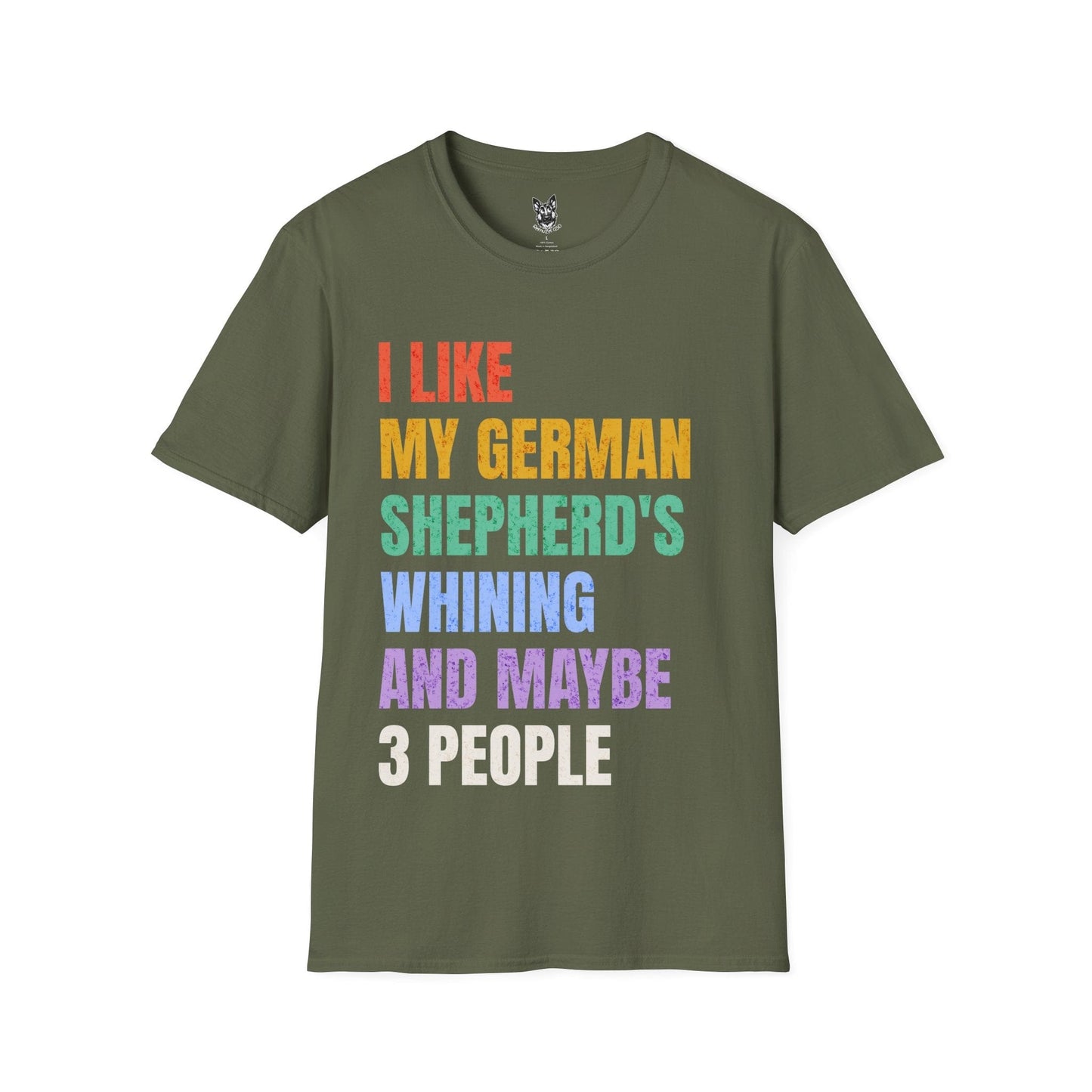 T-Shirt Military Green / S Whining Over People – Funny German Shepherd T-Shirt (UK)