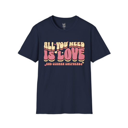 T-Shirt Navy / S All You Need Is Love – Wholesome German Shepherd T-Shirt (UK)