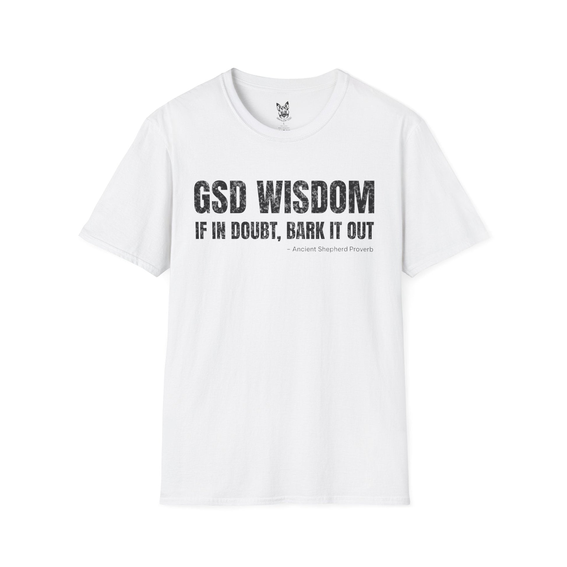 T-Shirt White / S Bark It Out – Funny German Shepherd T-Shirt (UK)