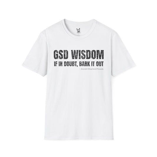 T-Shirt White / S Bark It Out – Funny German Shepherd T-Shirt (UK)