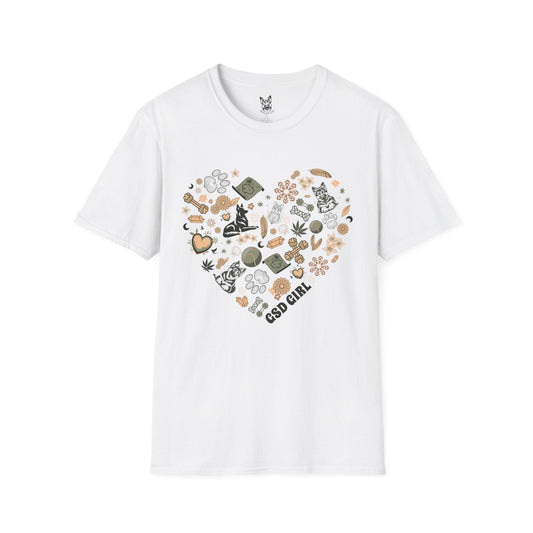 T-Shirt White / S Boho GSD Girl – Cute German Shepherd T-Shirt (UK)
