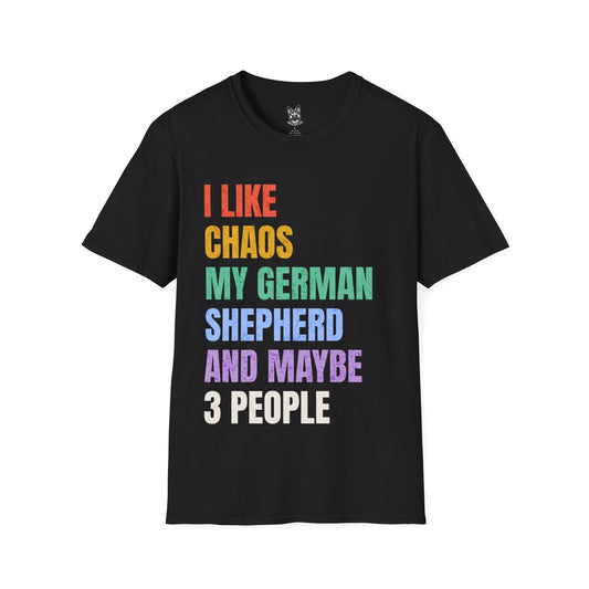T-Shirt Black / S Chaos & Shepherds – Funny German Shepherd T-Shirt (UK)