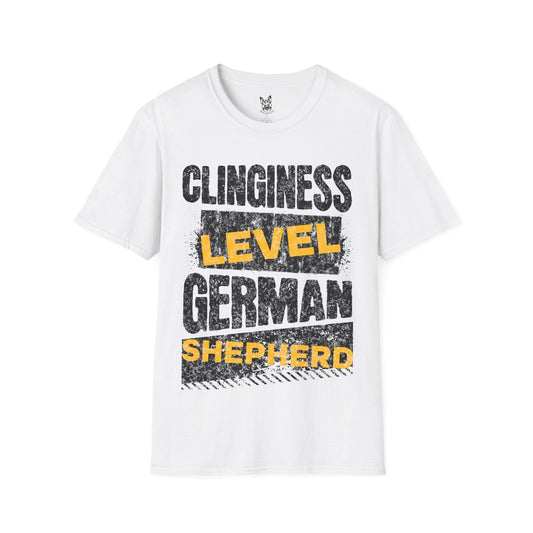 T-Shirt White / S Clinginess Level: Velcro – Relatable German Shepherd T-Shirt (UK)