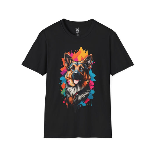 T-Shirt Black / S Colour Splash Icon – Pop Art German Shepherd T-Shirt (UK)