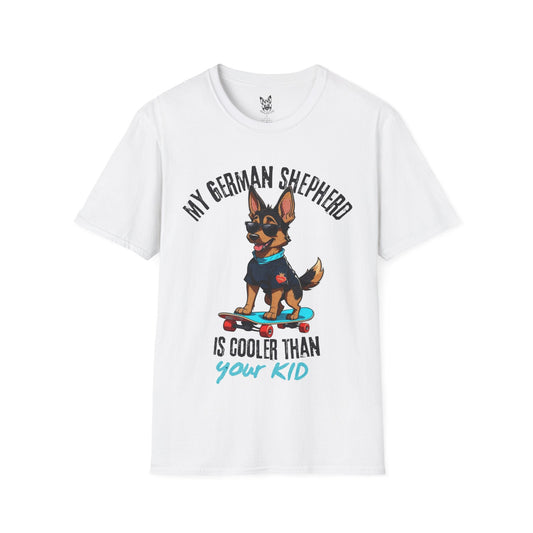 T-Shirt White / S Cooler Than Your Kid – Chill German Shepherd T-Shirt (UK)