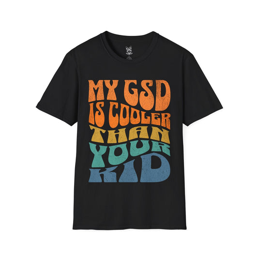 T-Shirt Black / S Cooler Than Your Kid – Groovy German Shepherd T-Shirt (UK)