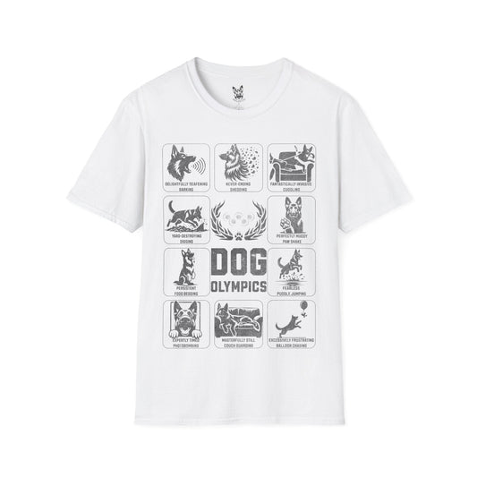 T-Shirt White / S Dog Olympics Podium Paws – Funny German Shepherd T-Shirt (UK)
