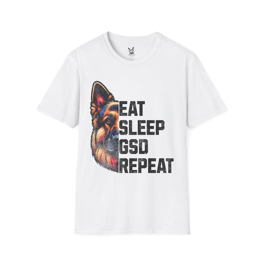 T-Shirt White / S Eat. Sleep. GSD. Repeat. – Relatable German Shepherd T-Shirt (UK)