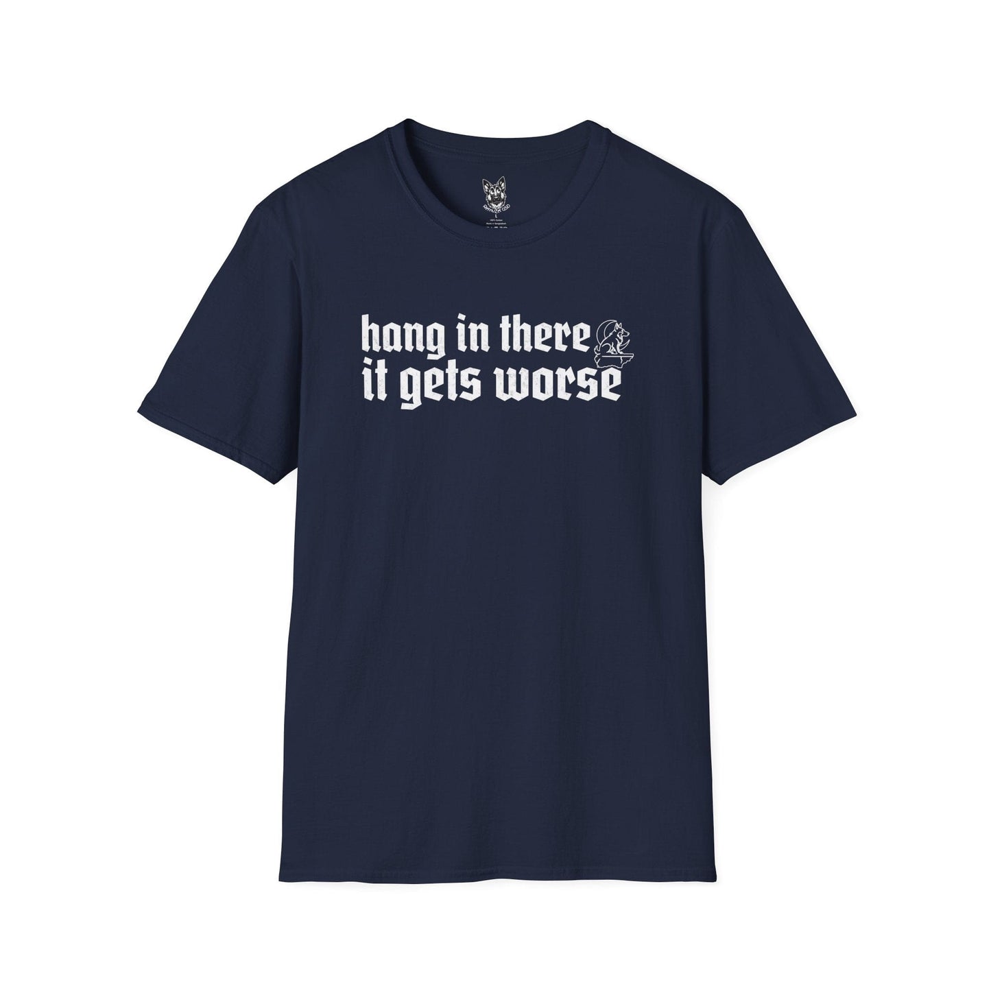 T-Shirt Navy / S hang in there – Funny German Shepherd T-Shirt (UK)