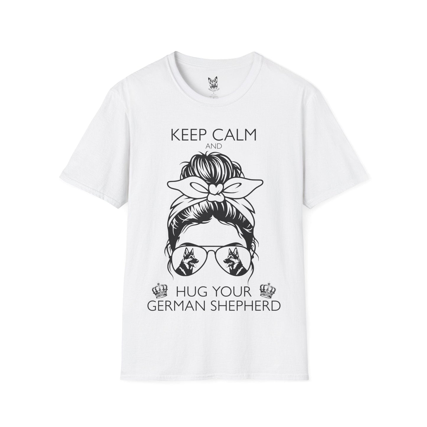 T-Shirt White / S Hug-First Policy – Cute German Shepherd T-Shirt (UK)