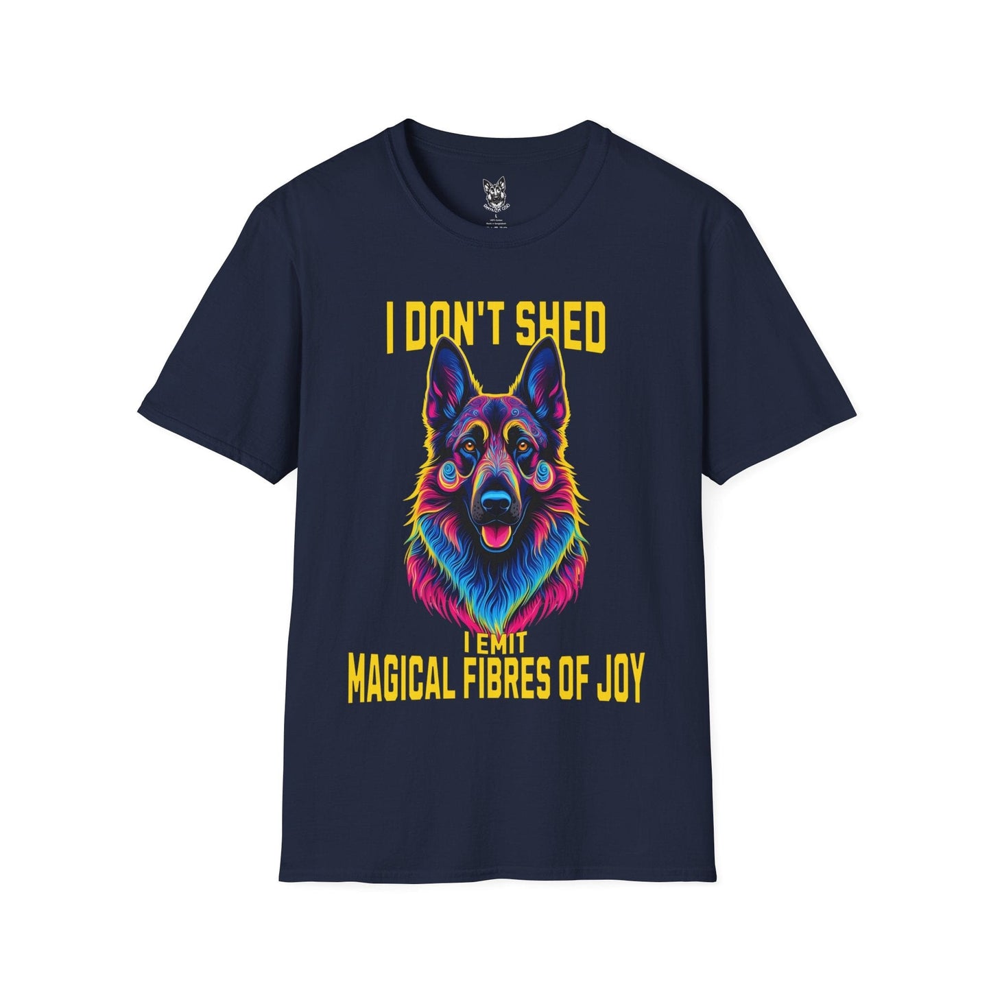 T-Shirt Navy / S Magical Fibres of Joy – Psychedelic German Shepherd T-Shirt (UK)