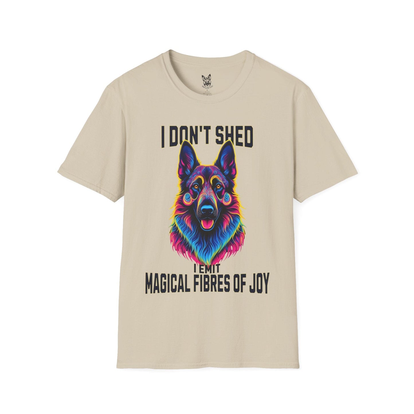 T-Shirt Sand / S Magical Fibres of Joy – Psychedelic German Shepherd T-Shirt (UK)
