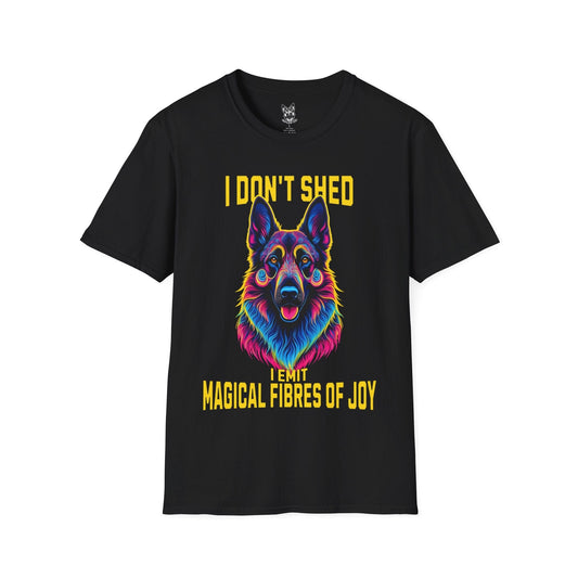 T-Shirt Black / S Magical Fibres of Joy – Psychedelic German Shepherd T-Shirt (UK)